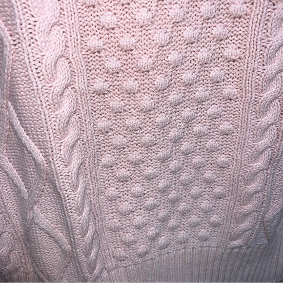 Chaps Light Pink Cable Knit Boat Neck Cotton Sweater Size Small - Picture 4 of 7